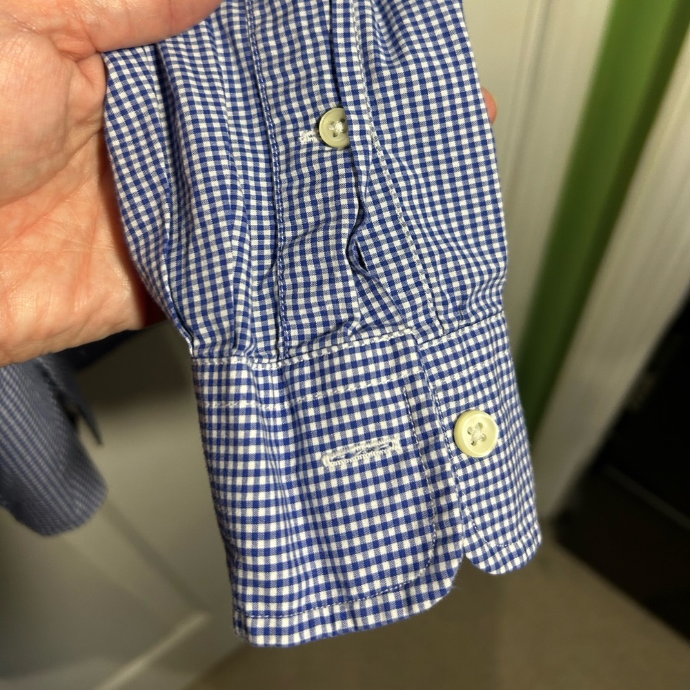 Ralph Lauren mens long-sleeve custom-fit Medium blue white yellow pony logo - Picture 7 of 11
